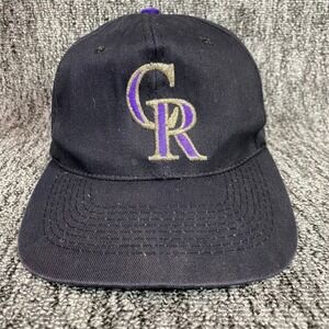 Vtg 1993 Colorado Rockies Snapback‎ Hat KC Caps Logo 7 MLB Baseball Cap Black